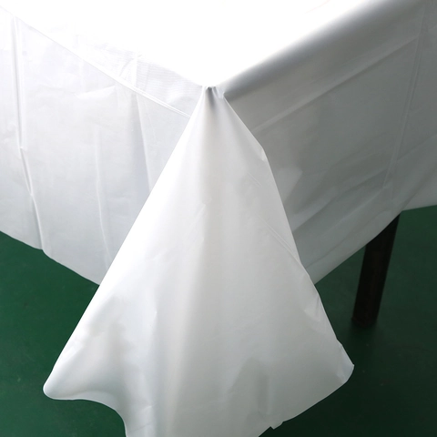 Tovaglia Usa e Getta in Plastica PE a Griglia Bianca Impermeabile Rettangolare Copritavolo per Decorazione Tavolo da Dessert