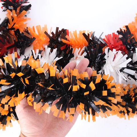 Dicke Halloween Lametta Girlande Verschlüsselte Fransenband Mischfarbe Kunststoff Lange Girlande Für Party Ort Layout Home Dekoration