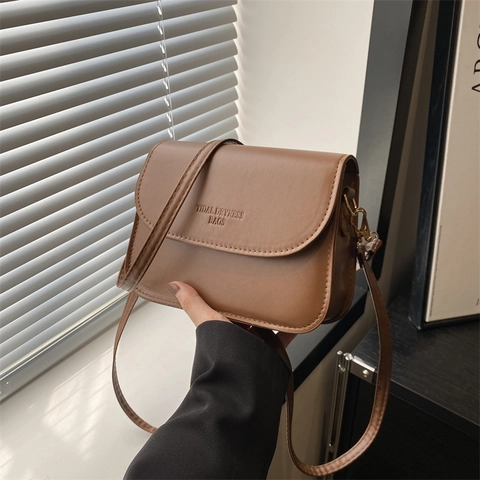 Vintage Women PU Leather Small Square Crossbody Bag Minimalist Embossed Underarm Shoulder Bag With Adjustable Strap Magnetic Snap Purse
