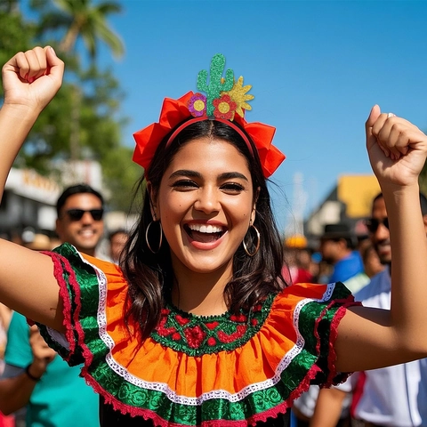 Lot de Serre-tête Fiesta Mexicaine Décorations de Fête Cinco De Mayo Cactus Sombrero Crâne Paillettes Pompons Accessoires de Cheveux