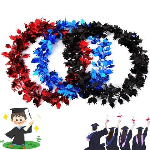 Graduation Season Party Tinsel Garland Metallic Bachelor Cap Wire Ribbon For Class of 2026 Party Decoration Celebration Supplies
