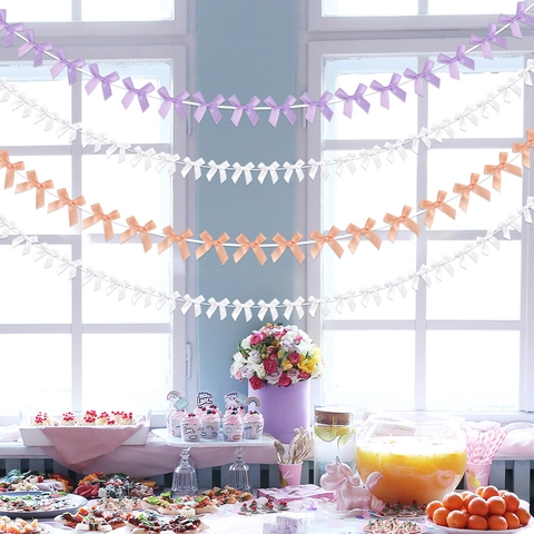 DIY Fiocco di Nastro in Raso di Poliestere Decorazione Festa Doppia Faccia Mini Fiocchi per Compleanno Matrimonio Natale Decor