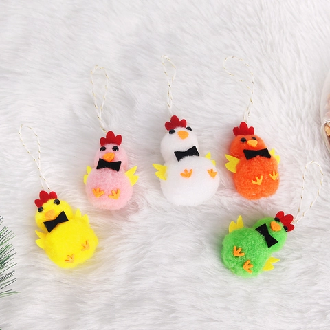 Ostern Plüsch Küken Hängedekoration Niedliche Bunte Huhn Ornamente Für Party Favors Home Decor Frühlingsfest Geschenk