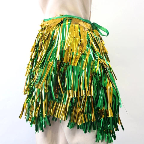 Mantella di Lametta per San Patrizio Mantello Verde Oro Metallizzato Accessorio per Costume da Festa Gonna Glitterata