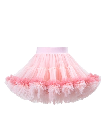 Falda Tutu de Princesa para Niñas Falda de Tul de Malla en Capas Color Degradado Dobladillo con Volantes Cintura Elástica Fiesta
