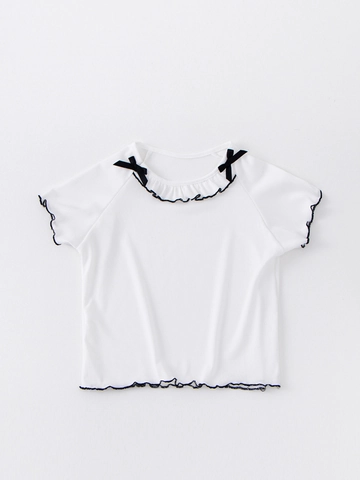 Mädchen Sommer Bekleidungsset Kurzarm Rüschen T-Shirt Und Rosa Netz Tutu Rock Zweiteiler Süßes Lässiges Outfit Für Kinder