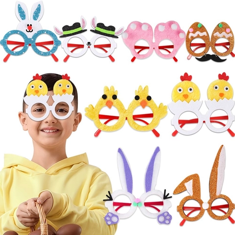 Easter Cartoon Bunny Rabbit Chick Decorative Glasses Frame Party Photography Props Festive Costume Eyewear For Kids Adults Celebration