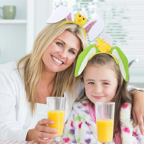 Easter Cartoon Headband Bunny Ears Chick Eggshell Felt Plastic Hair Accessories For Kids Holiday Party Favors Costume Dress Up