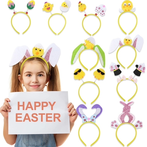 Ostern Filz Stirnband Für Damen Kinder Hasenohren Küken Eierschale Cartoon Haarreif Festliche Party Dekorationen Kopfschmuck Requisite