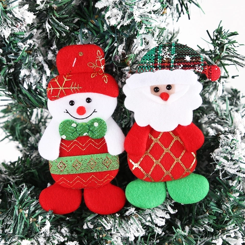 Cartone Animato Natale Babbo Natale Pupazzo di Neve Renna Ornamenti da Appendere in Peluche di Flanella Bambola di Stoffa