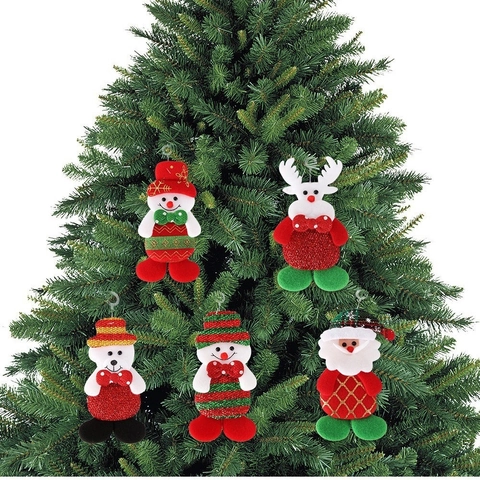 Cartone Animato Natale Babbo Natale Pupazzo di Neve Renna Ornamenti da Appendere in Peluche di Flanella Bambola di Stoffa