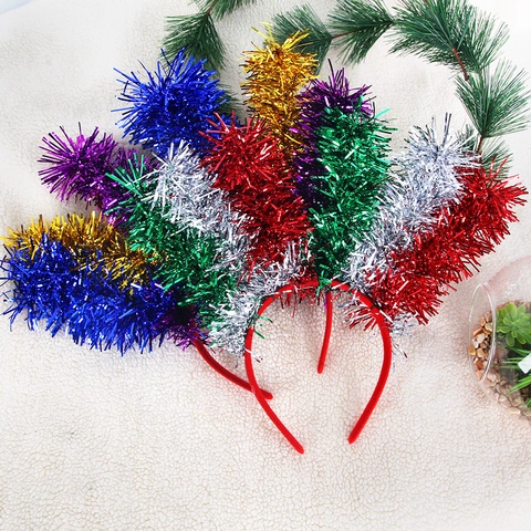 Serre-tête de Carnaval Festif en Guirlande Multicolore Coiffe à Franges Métalliques Pour Fête de Mardi Gras Parade Célébration Accessoires