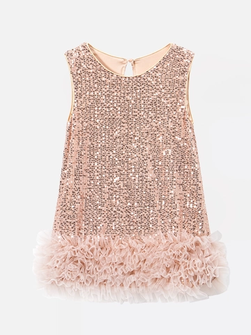 Meisjes Prinses Pailletten Mesh Tutu Jurk Mouwloos Glanzend Feestjurk Voor Peuters Verjaardag Kerstcadeau