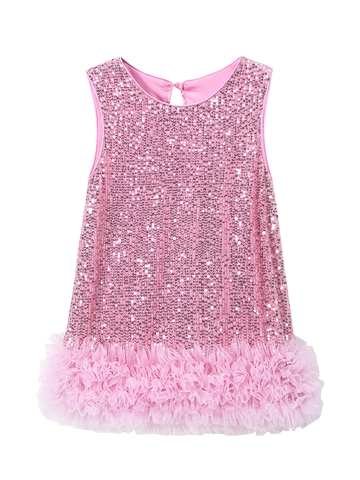 Meisjes Prinses Pailletten Mesh Tutu Jurk Mouwloos Glanzend Feestjurk Voor Peuters Verjaardag Kerstcadeau