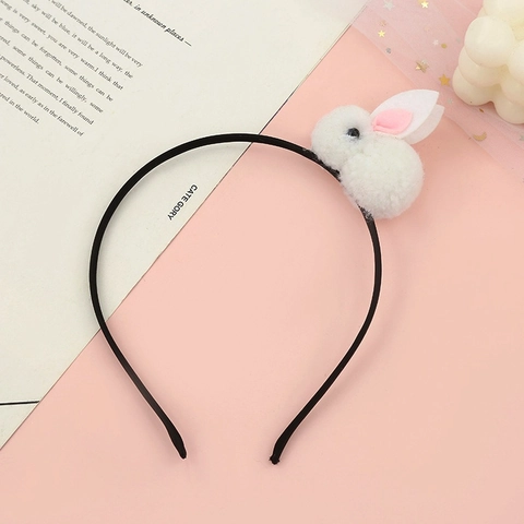 Carina Fascia per Capelli a Coniglio di Peluche di Pasqua per Bambini Cartone Animato 3D Pompon Bunny Cerchietto Festa