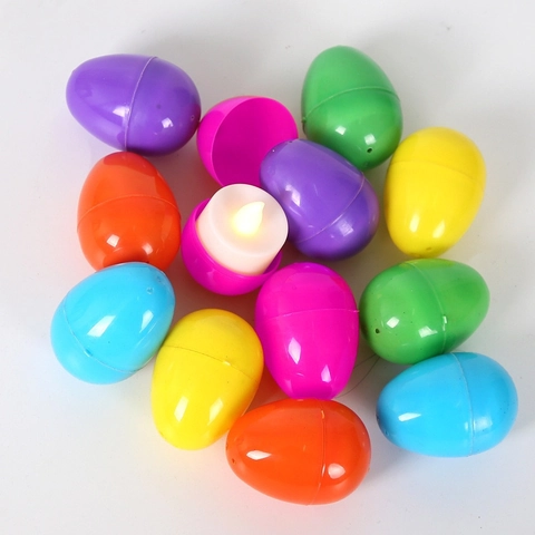 Œufs Lumineux LED de Pâques en Plastique de Simulation Œufs Colorés Ornements de Table Accessoires de Décoration d'Ambiance Festive pour Fête Maison