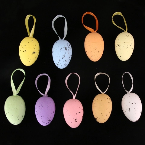 Uova di Pasqua Decorazioni Appese Uova di Simulazione in Schiuma Maculata per Festival Casa Festa Decorazione Stagionale Uova Colorate Texture Maculata