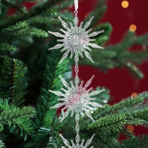 Chiaro Trasparente Plastica Albero di Natale Ornamenti Appesi Fiocco di Neve Ghiaccioli Stella Renna Angelo Chiave Decorazione Festiva