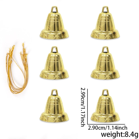 Goldene Weihnachtsglocken Hängedekoration Sternenmuster Galvanisierter Kunststoff Feiertagsparty DIY Baumschmuck Anhänger