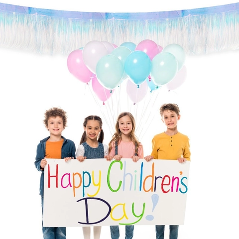 Iriserende Tinsel Franje Banner Iriserend Foliegordijn Streamer Verjaardagsfeest Bruiloft Podium Achtergrond Wanddecoratie Voor Kinderen