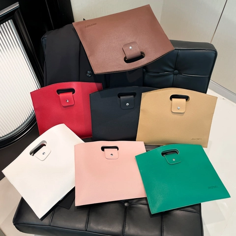 Sac à Main Femme Rétro Décontracté Grande Capacité Cuir PU Motif Litchi Sac à Documents Business pour Travail Quotidien