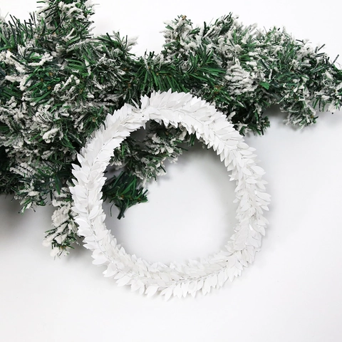 Ghirlanda Bianca di Foglie Artificiali a Cuore Tessuta a Mano Decorazione Sospesa di Natale per Matrimonio Festa Casa Parete