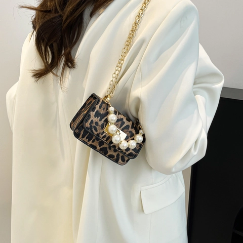 Dames Mini Kunstparel Handvat Crossbody Tas Krokodillenpatroon PU Leer Kleine Vierkante Tas Met Gouden Ketting Elegante Avondtas