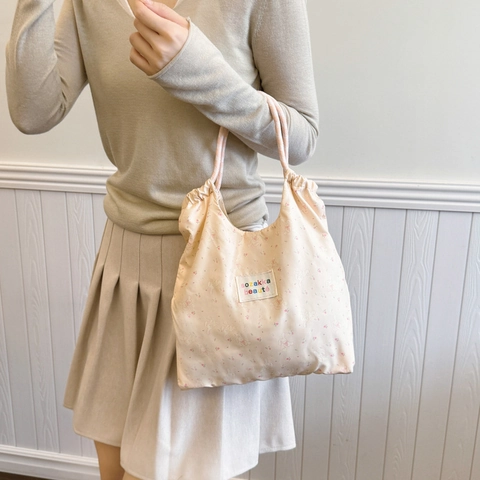 Lindo Bolso Tote de Lona Con Estampado de Animales de Dibujos Animados Estilo Zakka Japonés Bolso de Hombro de Gran Capacidad Mujer