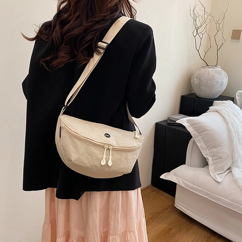 Damen Casual Verbundstoff Schultertasche Große Kapazität Satteltasche Streetwear Umhängetasche Für Student Schule Alltag