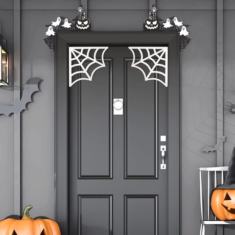 Halloween Houten Deurhoek Decoratie Spookachtige Silhouet mummie Skelet Heks Pompoen Spin Deurkozijn Feestdecoratie