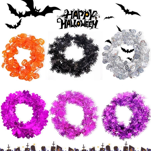 Ghirlanda di Halloween PET Filo di Ferro Zucca Ragno Pipistrello Teschio per Festival Festa Decorazione Casa Pendente