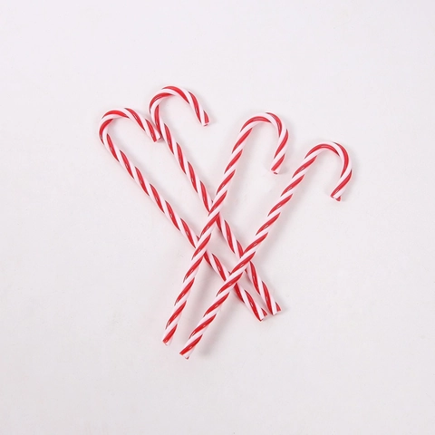 Rot Weiß Gestreifte Weihnachts Zuckerstangen Hängende Ornamente Kunststoff Spiral Dekoration Für Weihnachtsbaum Party Haus