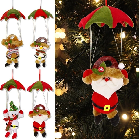 Paracadute di Natale Babbo Natale Pupazzo di Neve Renna Peluche Ornamento Sospeso Festa Decorazione della Casa Bambola Regalo