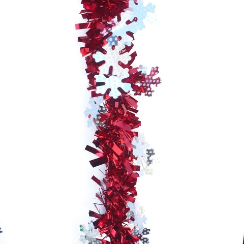 Ghirlanda Natalizia di Filante Con Fiocchi di Neve Per Decorazione Festa Nastro Metallico Colorato Ornamento Albero di Natale