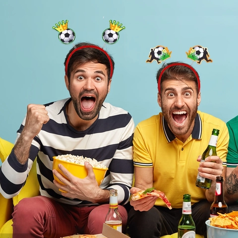 Cerchietto per Tifosi di Calcio Accessorio per Partite di Calcio Copricapo per Feste dei Mondiali Celebrazione Sportiva Goal Trofeo