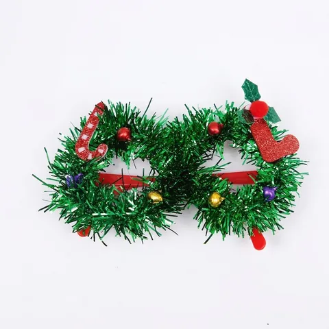 Christmas Party Decoration Glasses Tinsel Glitter Reindeer Christmas Tree Star Santa Hat Wreath Costume Eyewear Props Gift