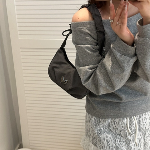 Bolso de Hombro Plisado para Mujer Con Hebilla de Metal de Mariposa Bolso Hobo de PU Casual Color Sólido Minimalista
