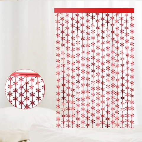 Weihnachten Schneeflocke Folie Fransenvorhang Metallisch Quaste Regen Seide Hintergrund Für Party Hochzeit Wandbehang Deko