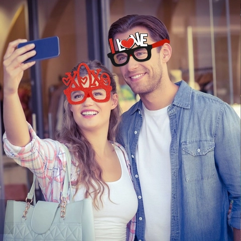 Valentine's Day Party Decoration Glasses Heart Cupid Love Glitter Eyewear Fun Photo Props For Romantic Party Dating Women Men