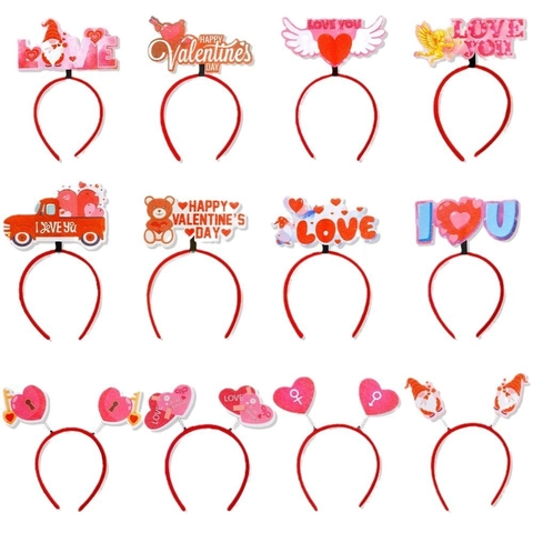 Valentine's Day Headband Heart Shape Love Letter Plastic Hair Hoop For Romantic Party Decoration Women Girls Festive Gift