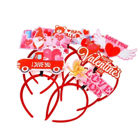Valentine's Day Headband Heart Shape Love Letter Plastic Hair Hoop For Romantic Party Decoration Women Girls Festive Gift