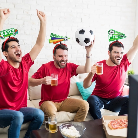 Cerchietto per Capelli a Tema Calcio Mondiali Competizione Accessori per Tifosi in Plastica e Feltro Fascia Decorativa per Feste e Celebrazioni