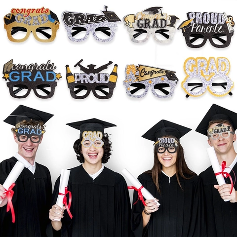 Graduation Season Party Decorations Funny Glitter Eyeglasses Graduation Ceremony Photo Props Congrats Grad Proud Glasses Frame