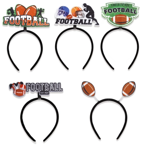 Cerchietto a Tema Football Americano Per Tifosi Partita Festa Decorativa Casco da Football Silhouette Giocatore Accessori Capelli