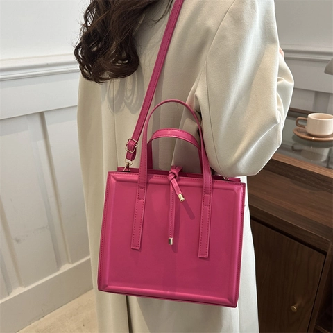 Städtisch Minimalistisch PU Leder Umhängetasche Elegant Große Kapazität Tote Handtasche Doppelgriff Schultertasche Damen Alltag