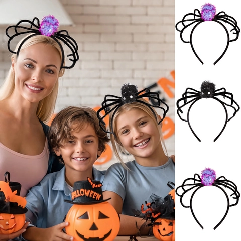Cerchietto per Capelli con Ragno di Peluche di Halloween Nero Viola Ragno Decorazione per Feste di Costume Accessori Fotografici