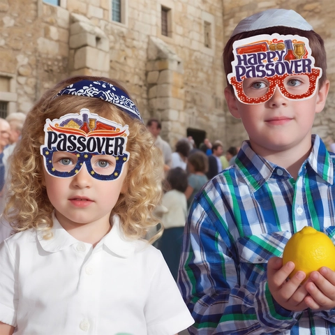 Occhiali da Festa Happy Passover Festival Ebraico Stella di Davide Modelli Dreidel Oggetti di Scena Per Bambini Adulti