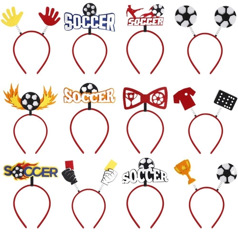 Cerchietto in Feltro Tema Mondiale di Calcio Accessorio per Tifosi Festa Sportiva Fascia per Capelli per Adulti Bambini Decorazione