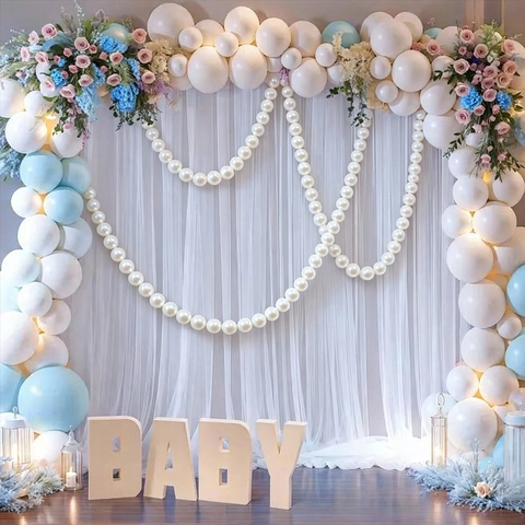 Large Artificial Pearl Hanging Decoration For Wedding Party Backdrop DIY Plastic Pearl Beads String Home Decor Accessory