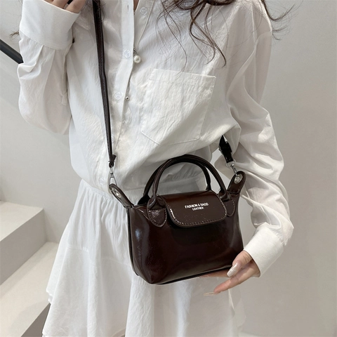 Borsa a Tracolla da Donna in Pelle PU Fashion Piccola Quadrata Design di Nicchia Stampata Borsa Crossbody Casual con Tracolla Regolabile